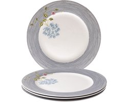 Laura Ashley Heritage Collectables Borden set van 4 - Dinerborden - Ø 26cm - Midnight Pinstripe