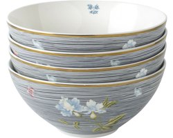 Laura Ashley Heritage Collectables Kommen set van 4 - Schaaltjes Ø16cm - Midnight Pinstripe
