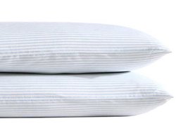 Laura Ashley Home - Standaard kussensloopset, ademend percal katoenen beddengoed, knapperig en koel woondecoratie (Ramona blauw, 2-delig) (USHSHC1226257)