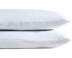 Laura Ashley Home - Standaard kussensloopset, ademend percal katoenen beddengoed, knapperig en koel woondecoratie (Ramona blauw, 2-delig) (USHSHC1226257)