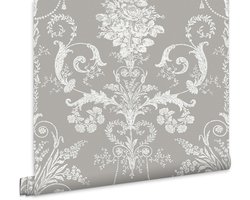 Laura Ashley Josette Behang - Bloemen - 10mx52cm - Grijs