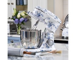 Laura Ashley Keukenmachine - 1300W, 4,5L RVS kom, roerhaak, deeghaak, garde, spatdeksel, 10 snelheden - China Roos - ByVQ