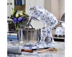 Laura Ashley Keukenmachine - 1800W, 6L RVS kom, roerhaak, deeghaak, garde, spatdeksel, 10 snelheden - China Roos - ByVQ