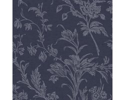 Laura Ashley Lloyd Behang - Bloemen - 10mx52cm - Blauw
