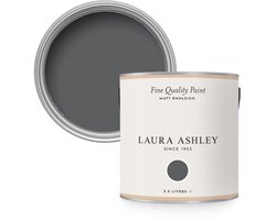 Laura Ashley Muurverf Mat 2.5L Charcoal Zwart