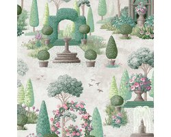 Laura Ashley Naunton Folly Behang - Planten - 10mx52cm - Groen