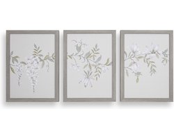 Laura Ashley Paterre Canvas - Planten - 3 stuks 40x90cm - Grijs
