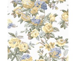 Laura Ashley Pembrey Behang - Bloemen - 10mx52cm - Geel