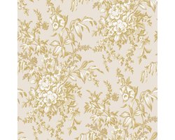 Laura Ashley Picardie Behang - Bloemen - 10mx52cm - Geel