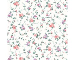 Laura Ashley Priory Behang - Bloemen - 10mx52cm - Roze