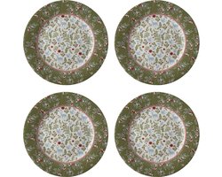 Laura Ashley Stockbridge Collectables Bordenset 4 persoons servies - Kerstservies -Geschenkset - Ø 20 cm - Ontbijtborden