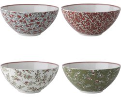 Laura Ashley Stockbridge Kommen set van 4 - Schaaltjes - Ø16 cm - Kerstservies - Geschenkdoos - Schaaltjes