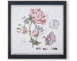 Laura Ashley Tapestry Floral Canvas - Bloemen - 60x60cm - Roze