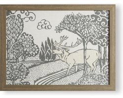 Laura Ashley Trecastle Poster in Lijst - Dieren - 30x40cm - Grijs