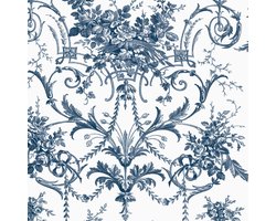 Laura Ashley Tuileries Behang - Bloemen - 10mx52cm - Blauw