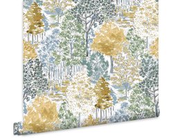 Laura Ashley - Vliesbehang - Bernwood geel