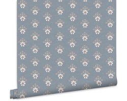 Laura Ashley Vliesbehang - Semington Floral Geo Newport Blue