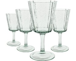 Laura Ashley Wijnglazen set van 4 - Rode wijn en Witte Wijn - Groen 27 cl. - Mondgeblazen - Giftset
