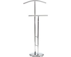 LAURENZ chromen kledingbutler, kleer- en broekhanger, grote voetplaat