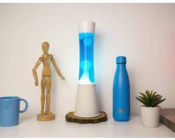 Lavalamp Magma - Blauw/Wit met Hypnotiserend Effect voor Ontspanning
