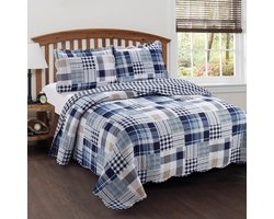 Lavandoux - Bedsprei - Quilt - Blue Loft - 240x260 - 2-persoons - Blauw