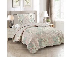 Lavandoux - Bedsprei - Quilt - Rosebud - 160x220cm - 1-persoons - Roze