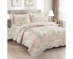 Lavandoux - Bedsprei - Quilt - Rosebud - 260x240cm - 2-persoons - Roze