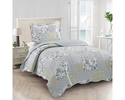 Lavandoux - Bedsprei - Quilt - Sea Breeze - 160x220 - 1-persoons - Blauw