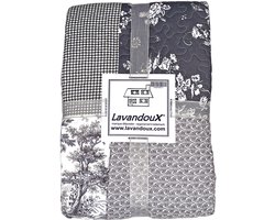 Lavandoux - Bedsprei - Toile Patchwork - 160x220cm - 1-persoons - Grijs