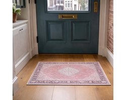 Lavandoux - Deurmat - Izgi - Beige en Terracotta - 50 x 80 cm