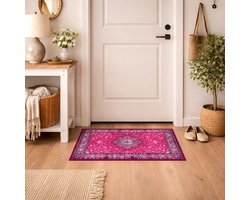 Lavandoux - Deurmat - Shushtar - Rood en Bordeauxrood - 50 x 80 cm