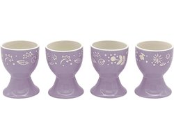 Lavandoux - Eierdopjes - Steengoed - Eierhouder - Lila - Set van 4