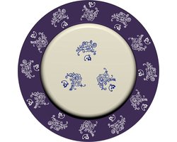 Lavandoux - Onderbord - Ø33 cm - Metaal - Floral Lace Blue - Set van 2