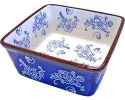 Lavandoux - Ovenschaal - Keramiek - Vierkant - 17x17cm - Floral Lace Blue