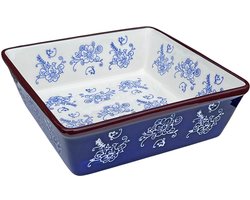 Lavandoux - Ovenschaal - Keramiek - Vierkant - 25x25cm - Floral Lace Blue