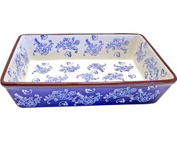 Lavandoux - Ovenschaal - Rechthoekig - 30 cm - Floral Lace Blue