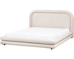 LAVARDENS - Bed - Lichtbeige - 160 x 200 cm - Kunstlinnen
