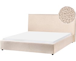 LAVAUR - Tweepersoonsbed - Beige - 160 x 200 cm - Bouclé