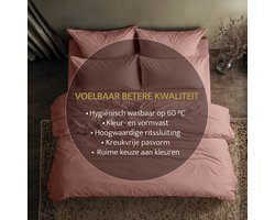 Lavea® Beddengoedset van 100% Katoen met Dekbedovertrek 155x220 + 1 Kussensloop 80x80 cm – Zacht, Ademend en Oeko-TEX Gecertificeerd – Roze