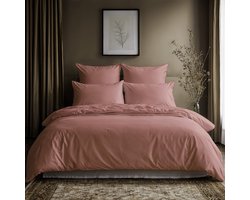 Lavea® Beddengoedset van 100% Katoen met Dekbedovertrek 200x220 + 2 Kussenslopen 80x80 cm – Zacht, Ademend en Oeko-TEX Gecertificeerd – Roze