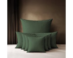 Lavea® Kussenslopen 40x40 cm Set van 2 – Kussenhoezen van 100% Katoen, Zacht en Ademend met YKK-Ritssluiting, OEKO-TEX Gecertificeerd – Olijfgroen