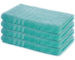 Lavea® Set van 4 Handdoeken 50x100 cm – 100% Katoenen Handdoeken – Zacht en Sterk Absorberend – Ideaal als Badhanddoeken voor Badkamer, Thuis, Hotel en Spa – Turquoise