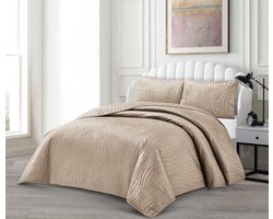 Lavella Iris Bedsprei Set 3-delig - Bruin - 250x240cm