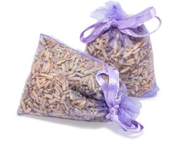 Lavendel geurzakjes 10 stuks á 6 gram - 100% biologisch - Sterk geurend - Luxe lila organza verpakking - Verfrissend & Ontspannend - Geurzak kledingkast - Luchtverfrisser