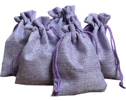Lavendel geurzakjes met biologische lavendel uit de Provence - 5 stuks à 17 gram linnen - give away - bedankje - goodybag - cadeau - geurzakje kledingkast