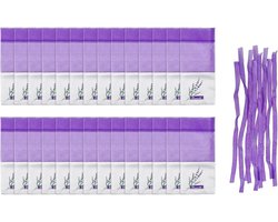 Lavendel Geurzakjes Set van 28 Stuks, Ideaal voor Kledingkast, Geurige Linnen Zakjes voor Vulling