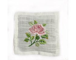 Lavendelkussentje - Roze roos - 3 kussentjes - Lavendelzakje - Lavendel