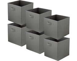 LAVITA® Opbergmand Textiel - 31x31x31 Donkergrijs 6 Stuks - Opbergbox Kast Organizer Opbergdoos - Kastlade Verdeler Voor Kleding Ondergoed Badkamer Kledingkast - Vouwdoos Stoffen Doos Opbergdozen