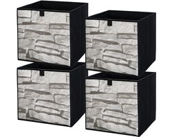LAVITA® Opbergmand Textiel - 31x31x31 Steen 4 Stuks - Opbergbox Kast Organizer Opbergdoos - Kastlade Verdeler Voor Kleding Ondergoed Badkamer Kledingkast - Vouwdoos Stoffen Doos Opbergdozen