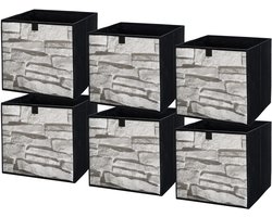 LAVITA® Opbergmand Textiel - 31x31x31 Steen 6 Stuks - Opbergbox Kast Organizer Opbergdoos - Kastlade Verdeler Voor Kleding Ondergoed Badkamer Kledingkast - Vouwdoos Stoffen Doos Opbergdozen